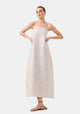 Kari Linen Strapless Dress_Pebble