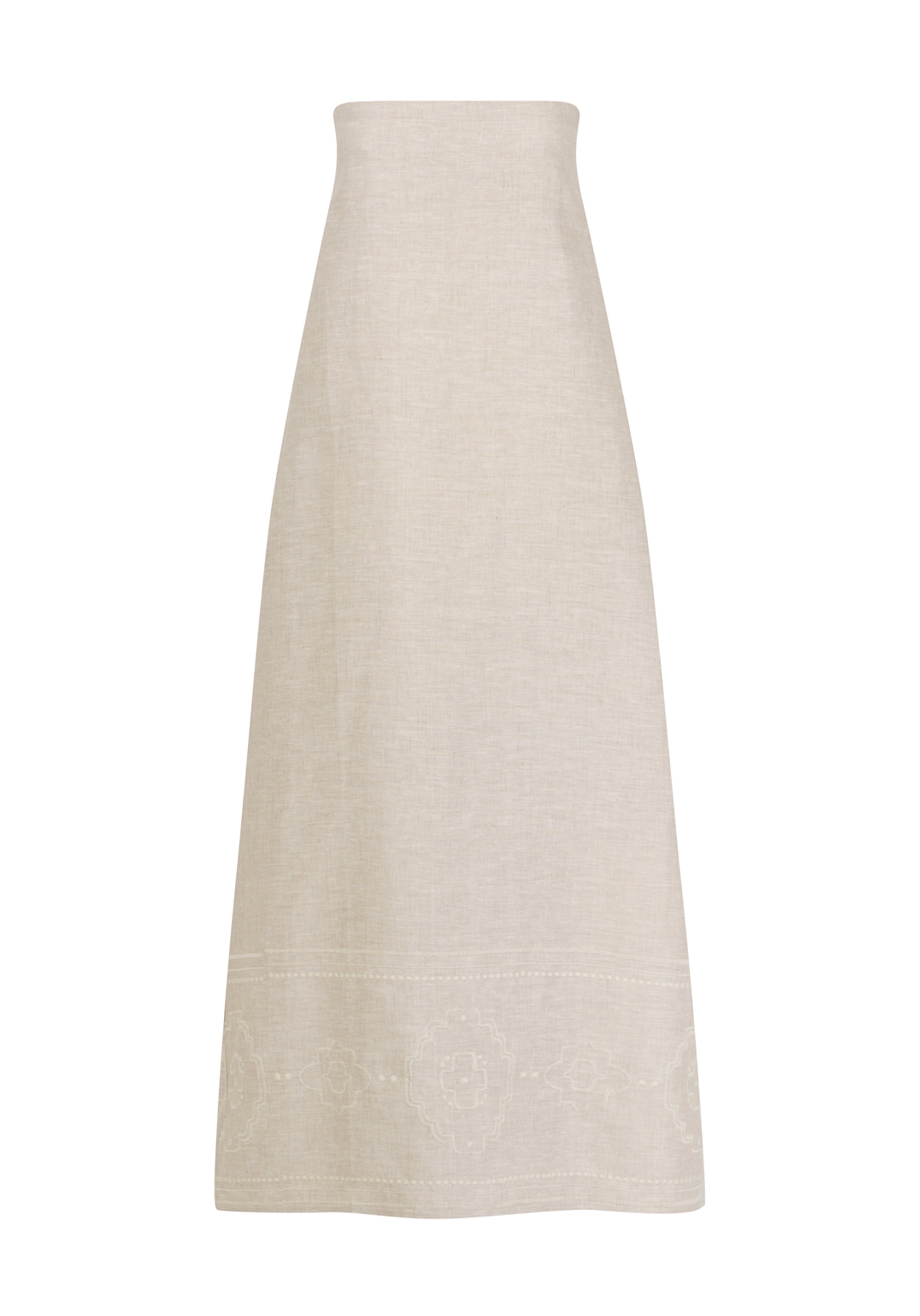 Kari Linen Strapless Dress_Pebble