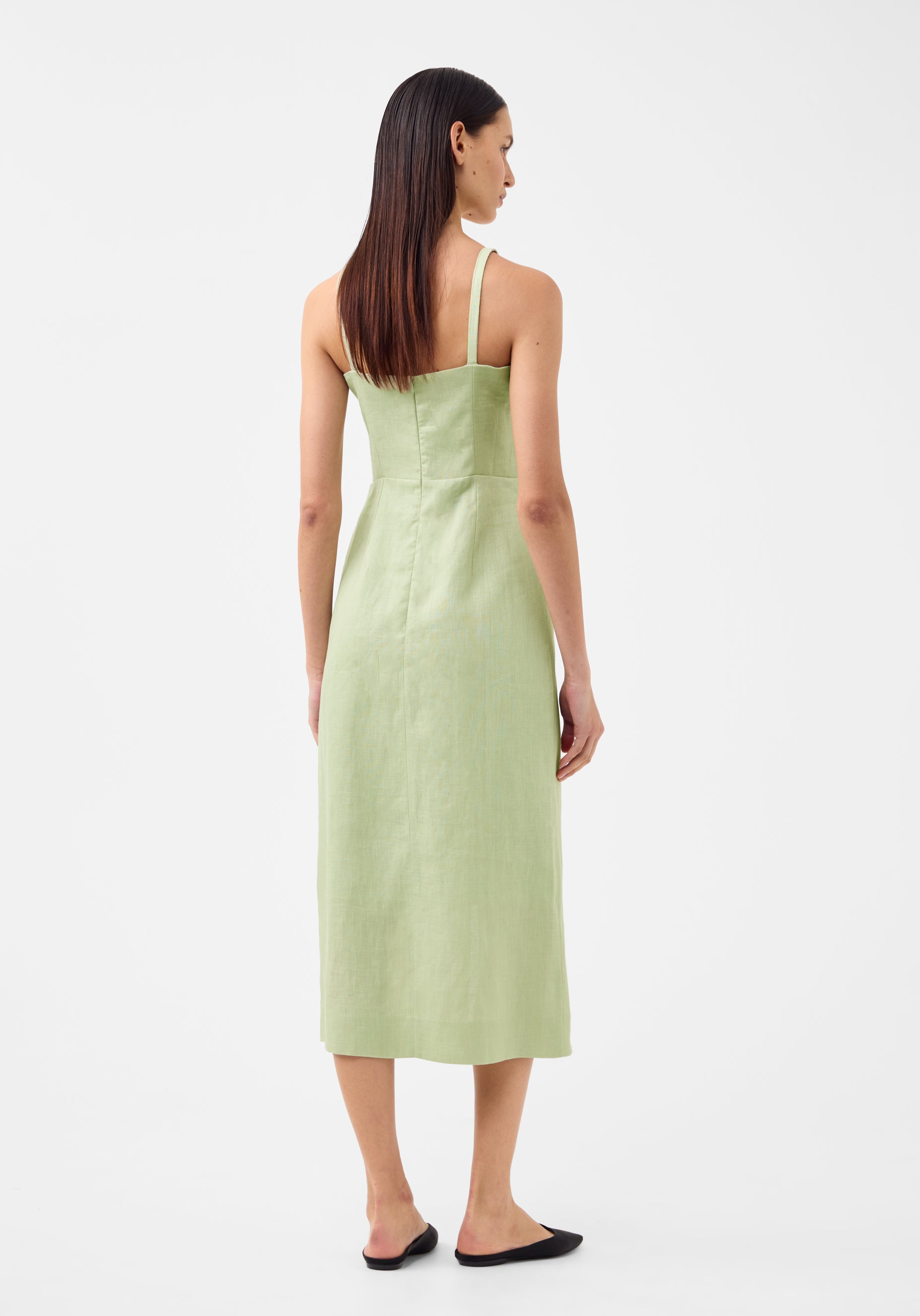 Maison Linen Dress_Matcha