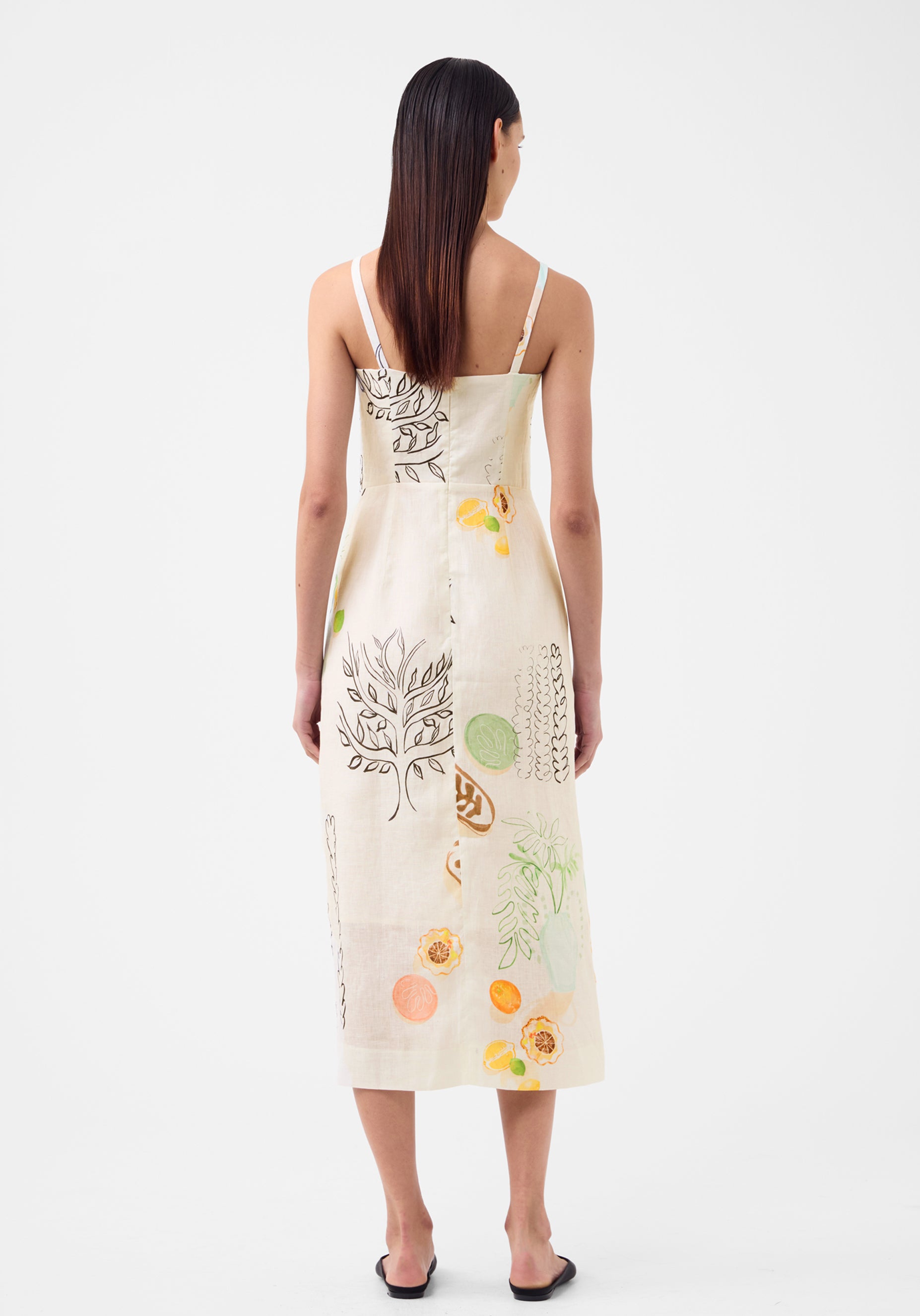 Marchant Blue Mosaic Linen Cotton Dress