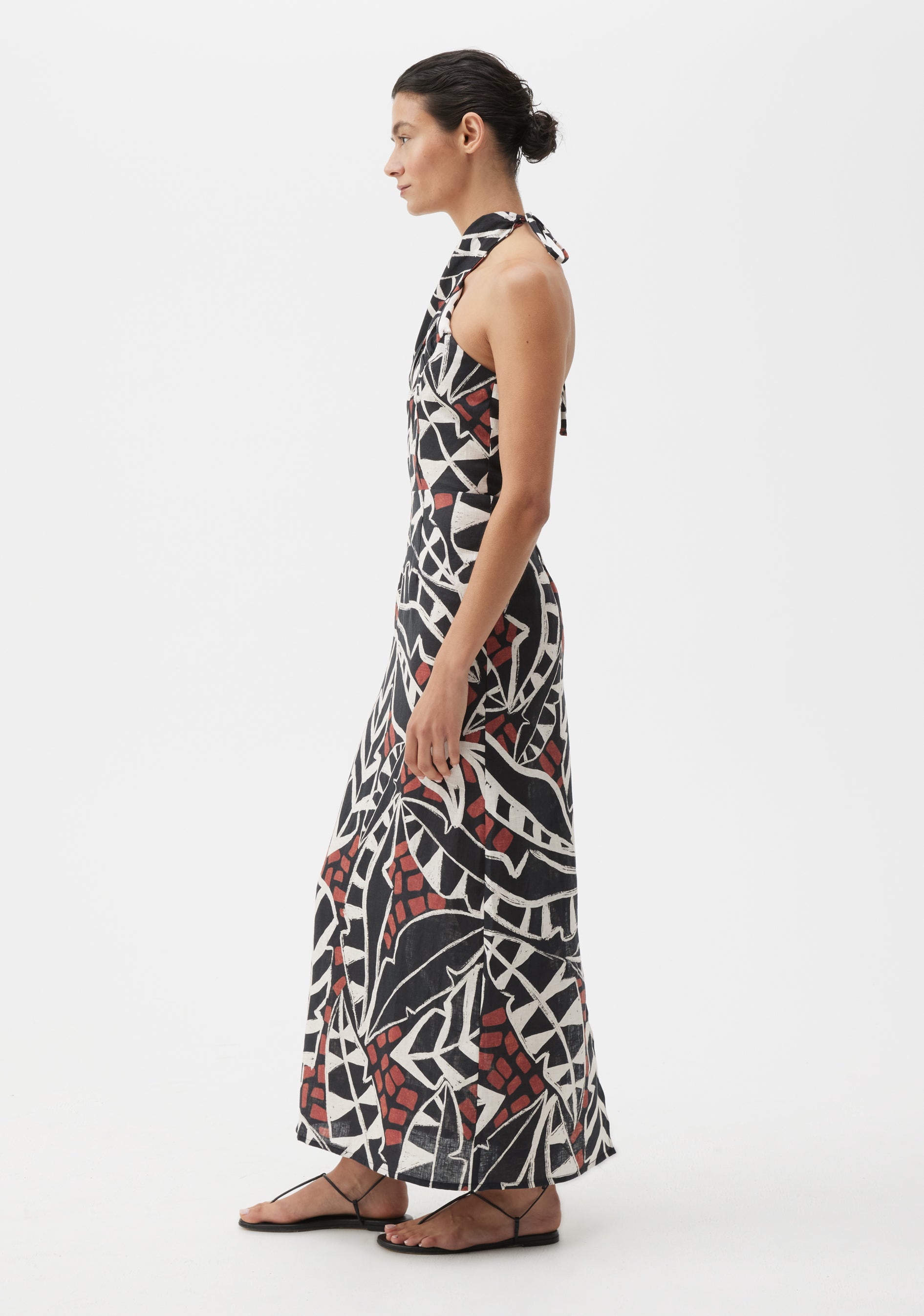 Malia Linen Halter Dress_Print