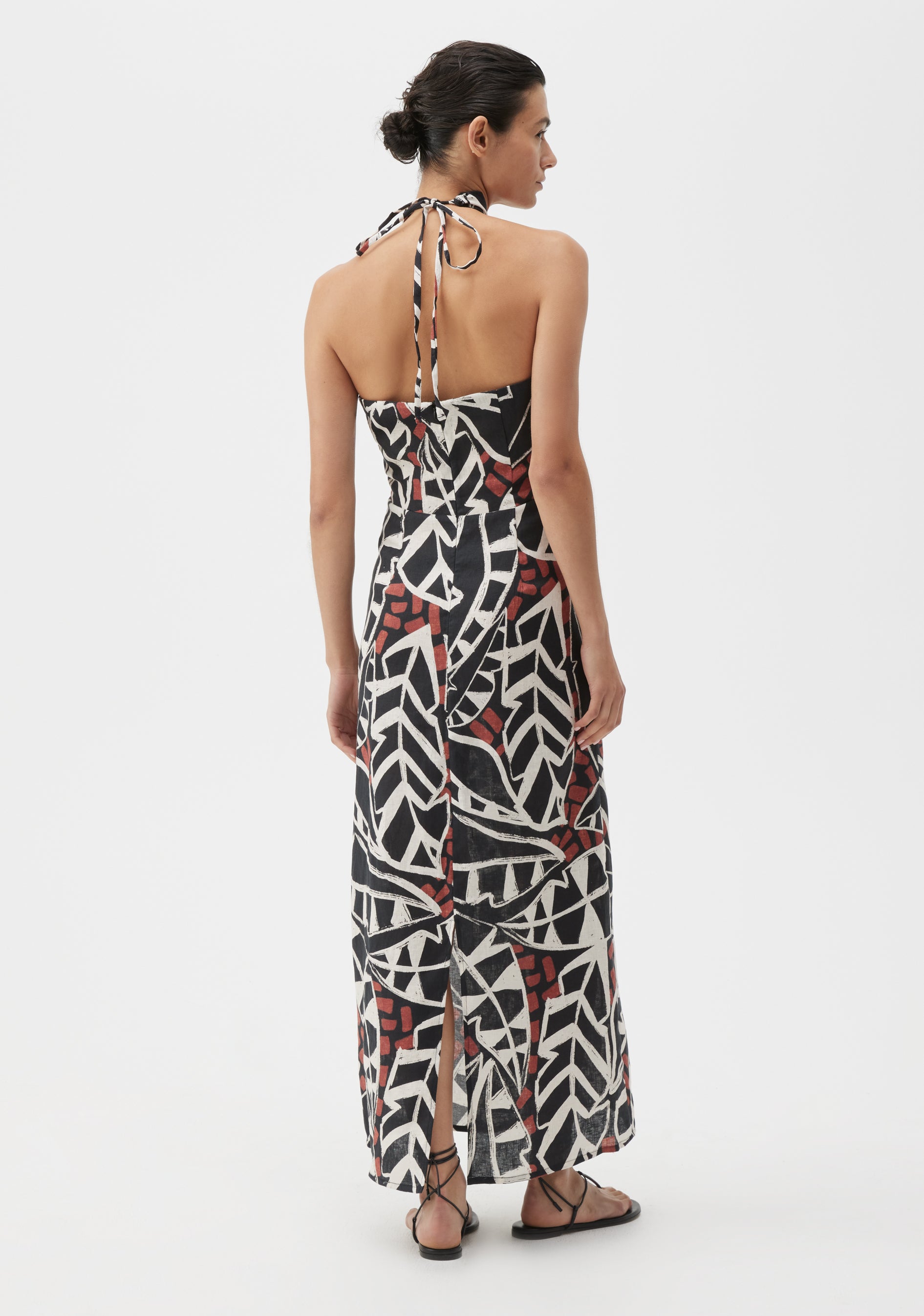 Malia Linen Halter Dress_Print