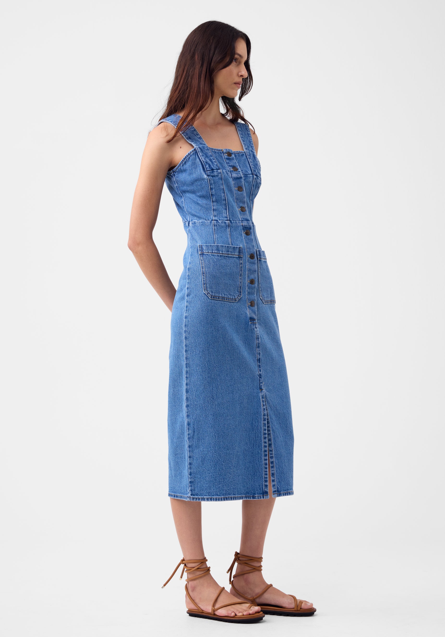 Romeo Denim Midi Dress_Blue