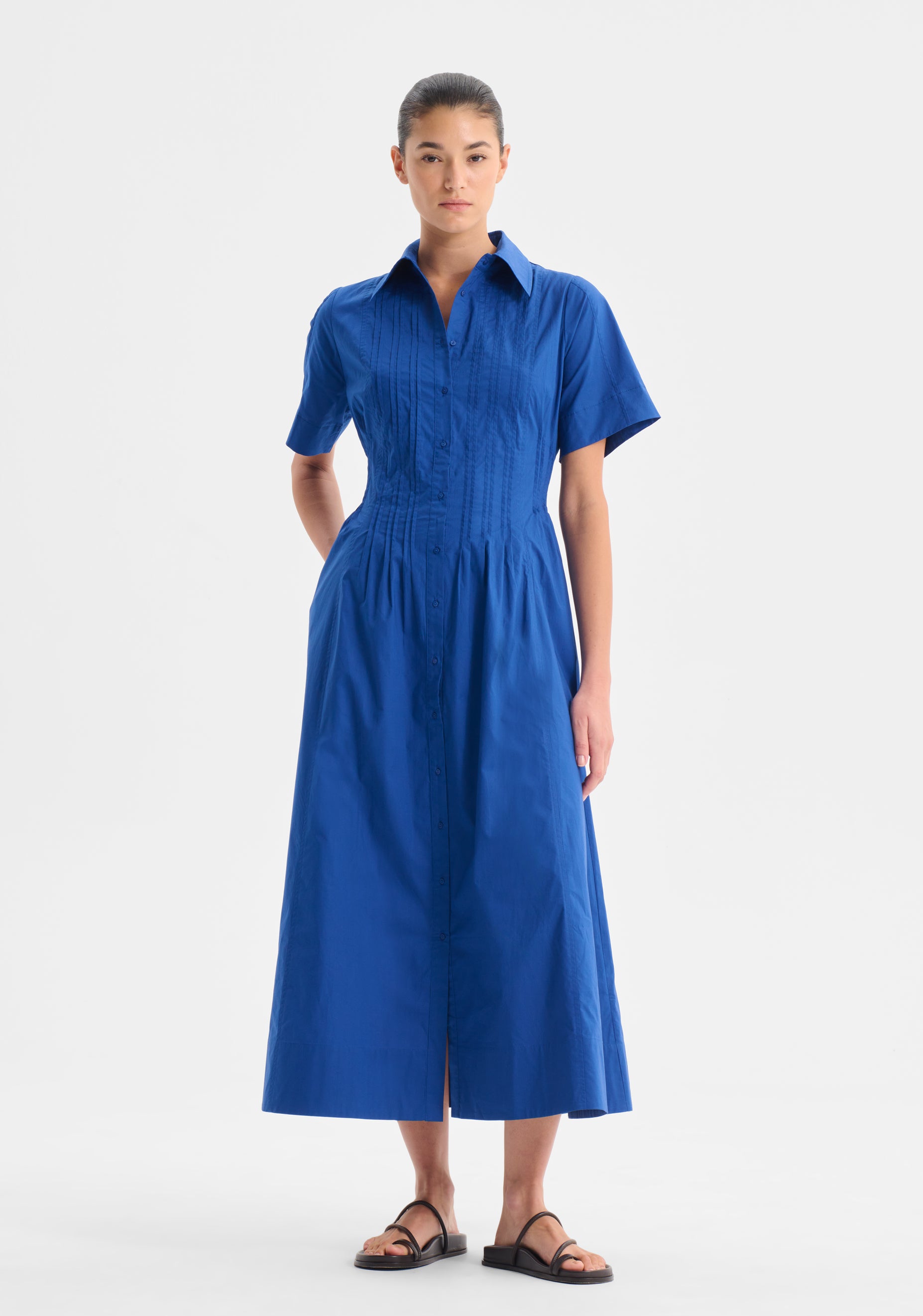 Arabella Shirt Dress_Cobalt