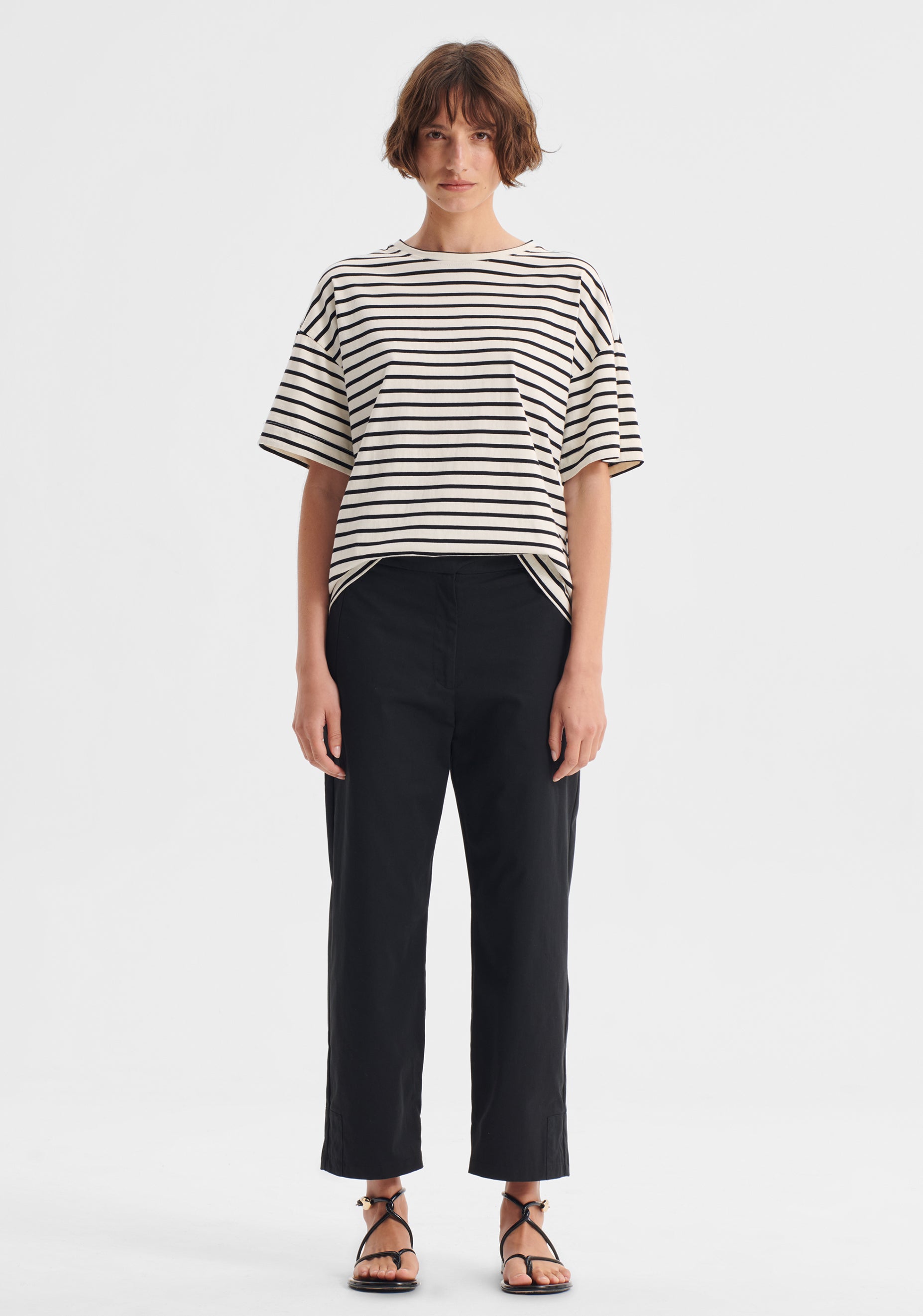 Archie Stripe Tee_Black Cream