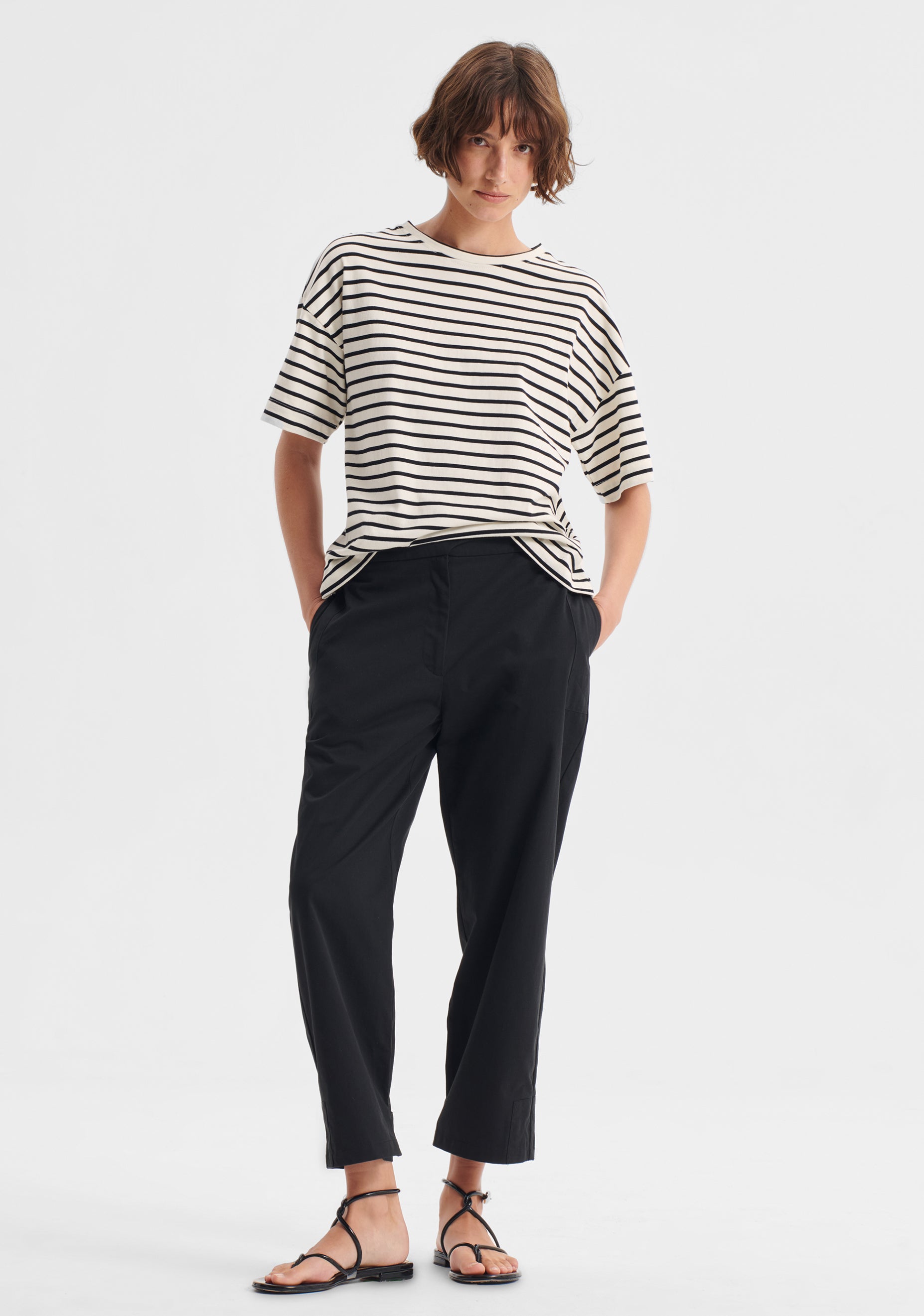 Archie Stripe Tee_Black Cream