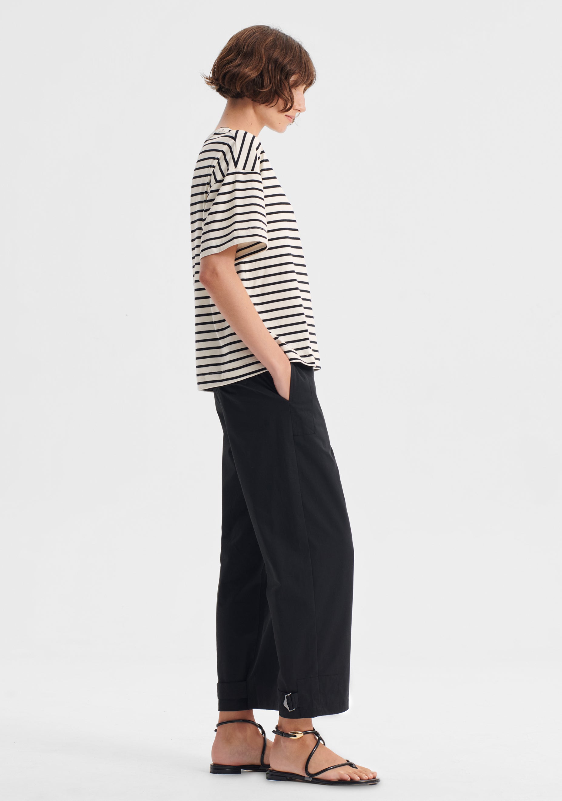 Archie Stripe Tee_Black Cream