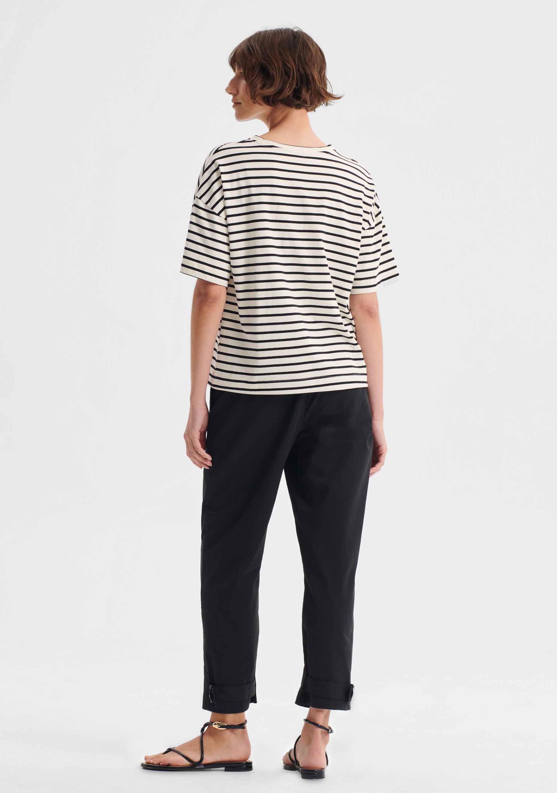 Archie Stripe Tee_Black Cream