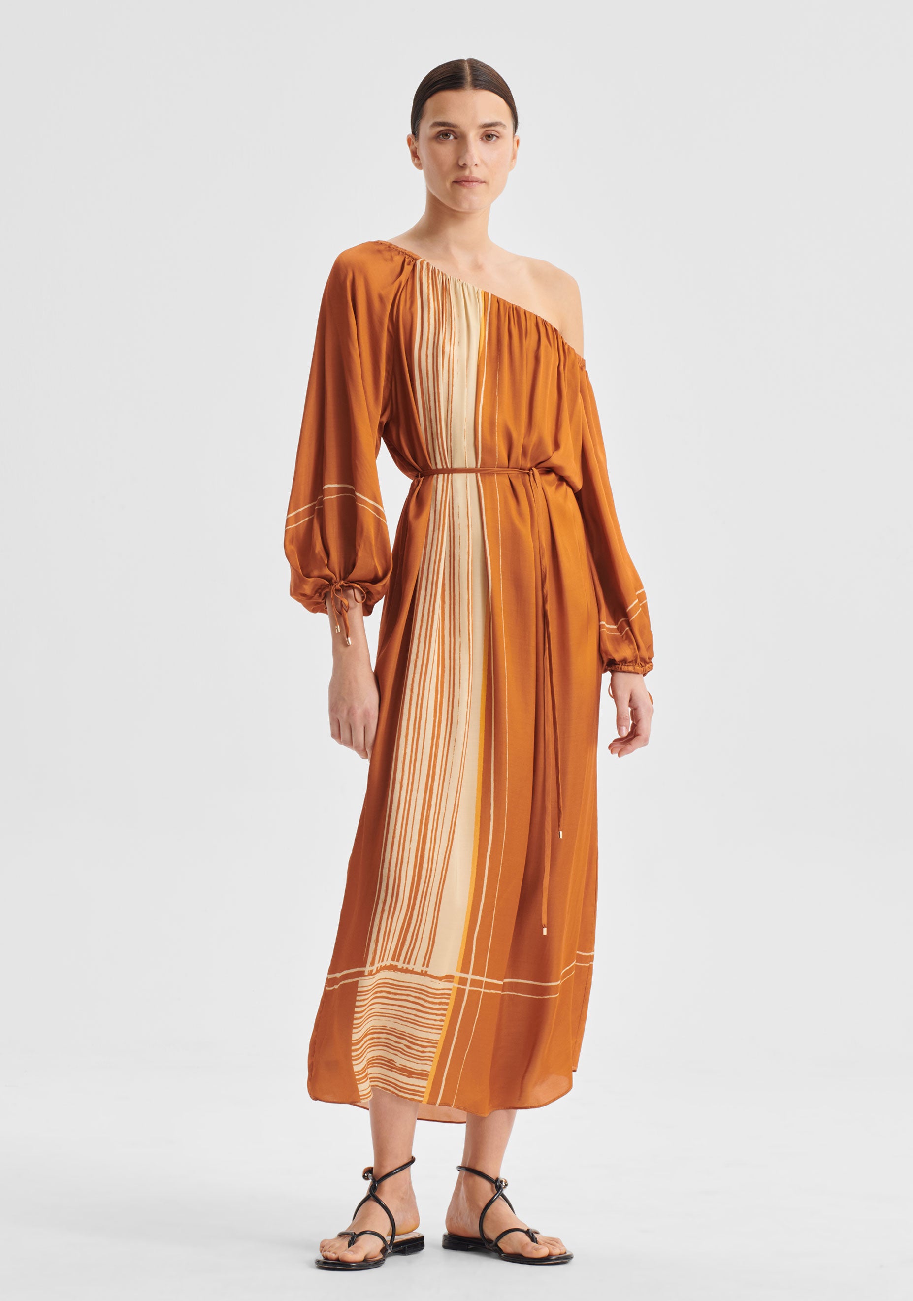 Aries One Shoulder Dress_Spice