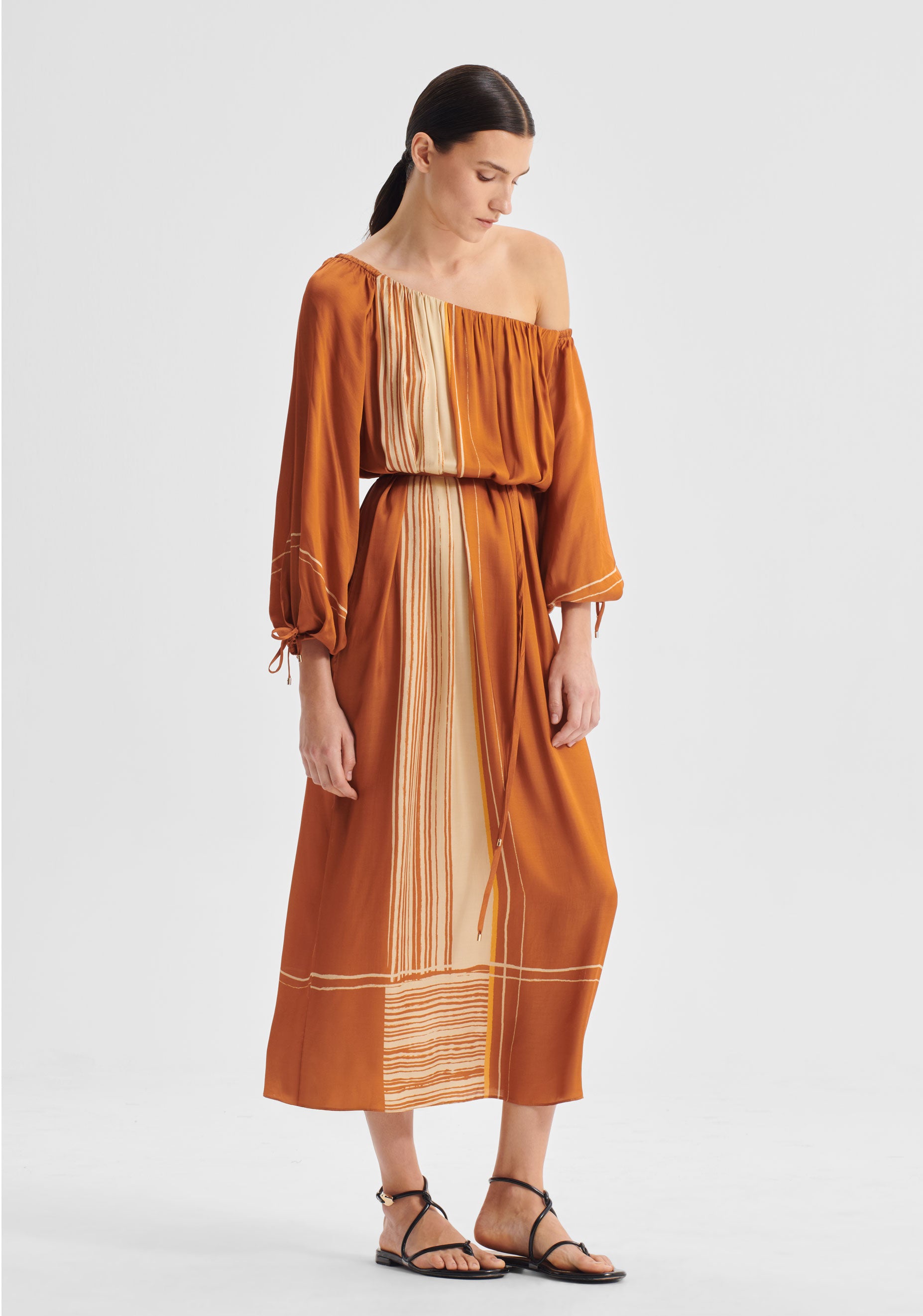 Aries One Shoulder Dress_Spice