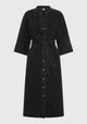 Arley Denim Shirt Dress_Black