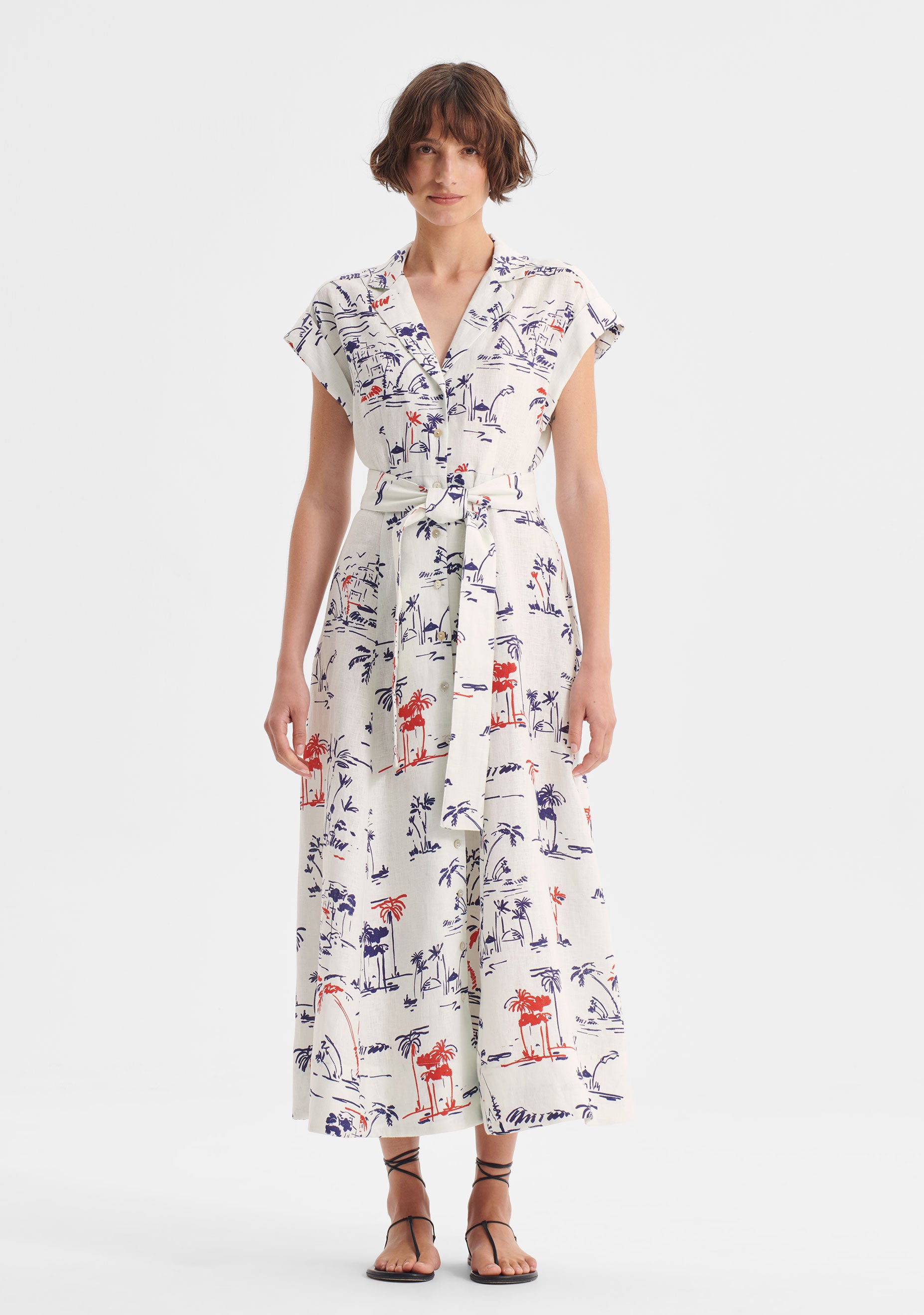 Capri Linen Shirt Dress_Print