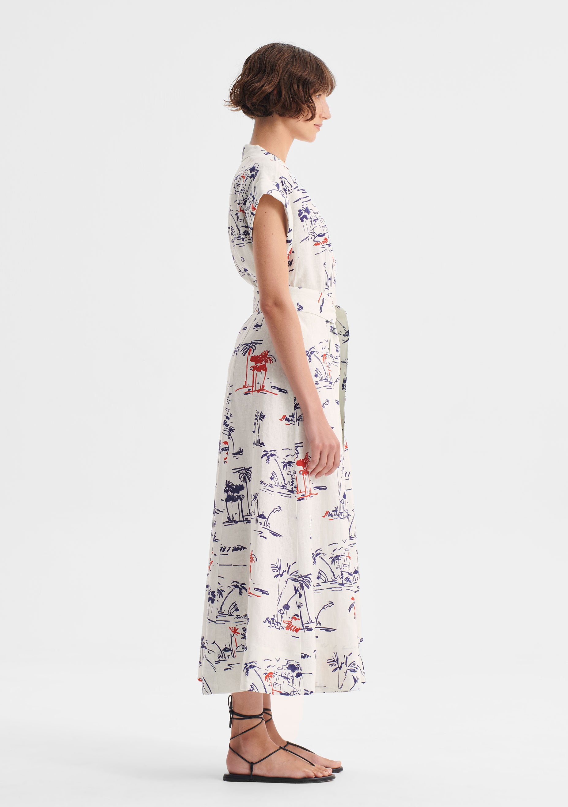 Capri Linen Shirt Dress_Print