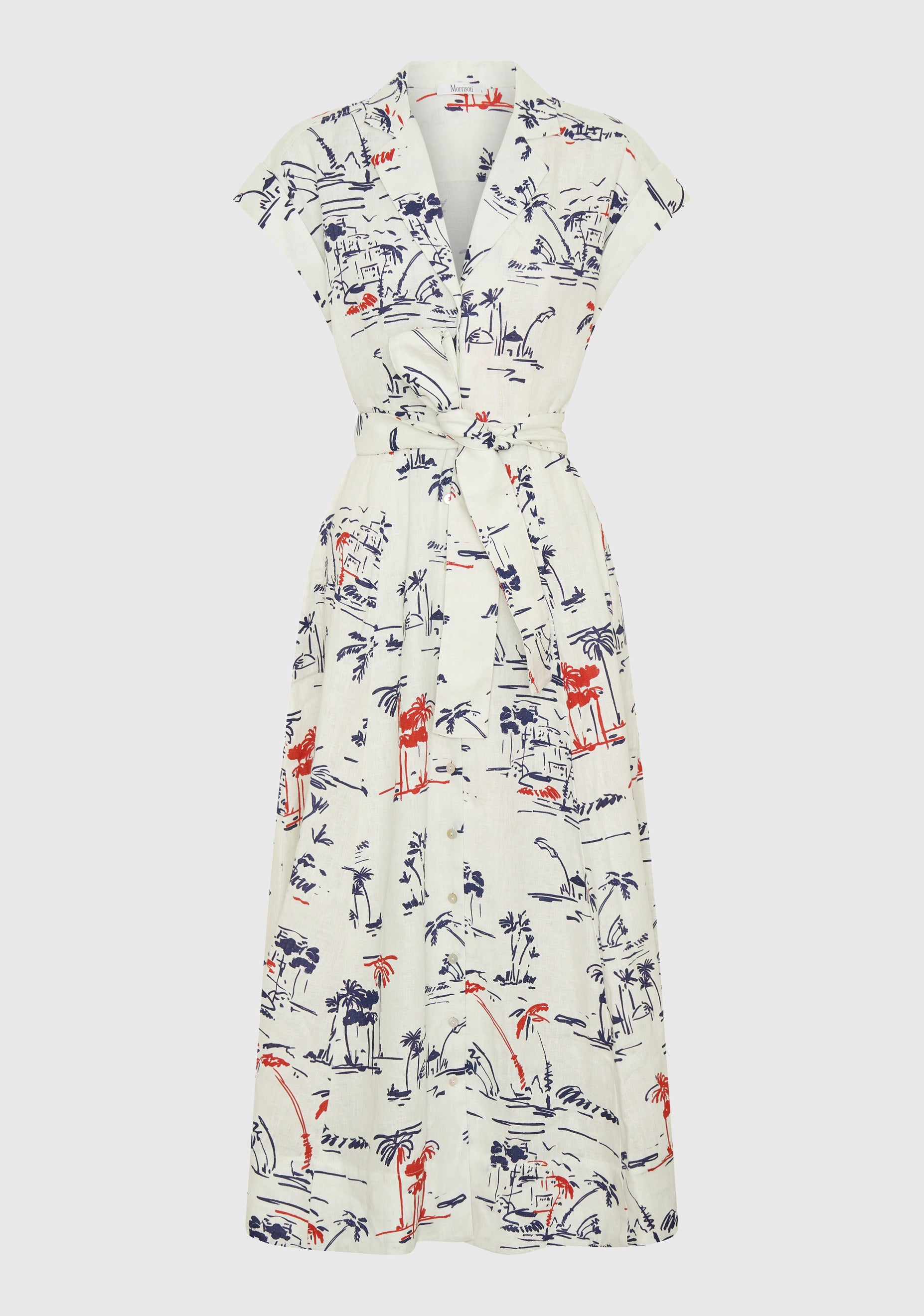 Capri Linen Shirt Dress_Print