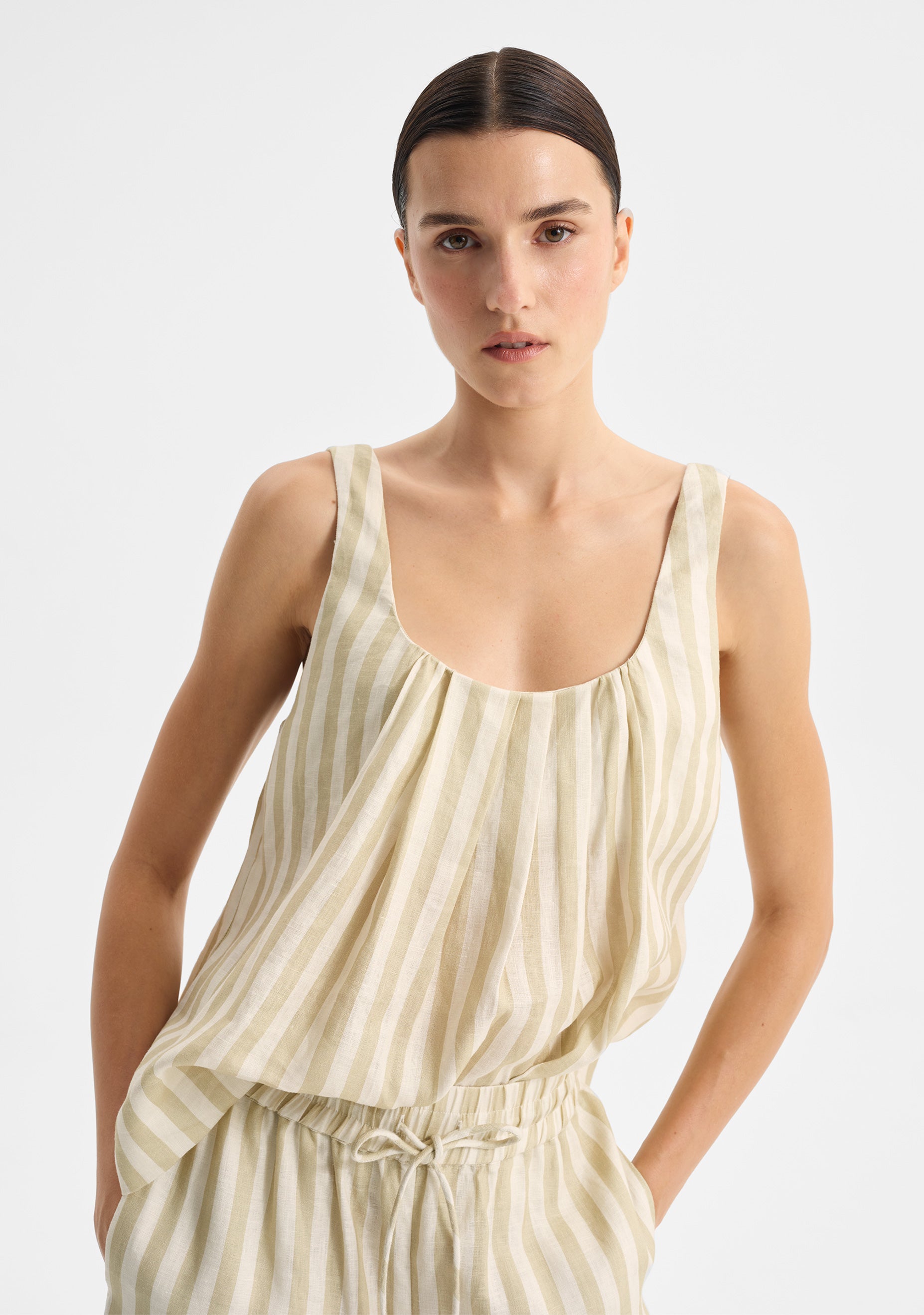 Cybil Linen Top_Stripe
