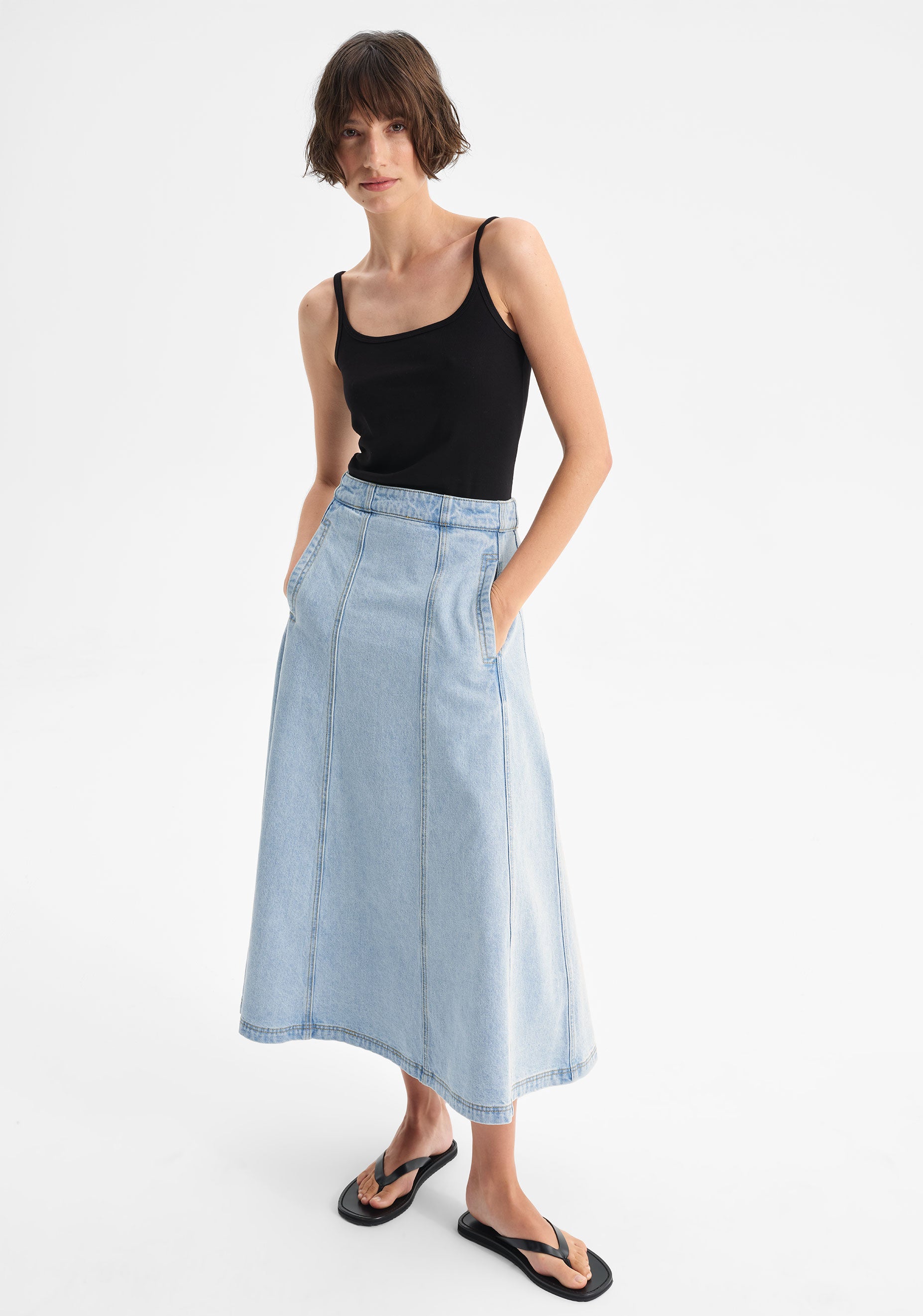 トップス CLANE PILE FLARE TANK TOPS Gretal Tank Black – Morrison