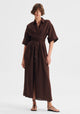 Harriet Linen Dress_Chocolate