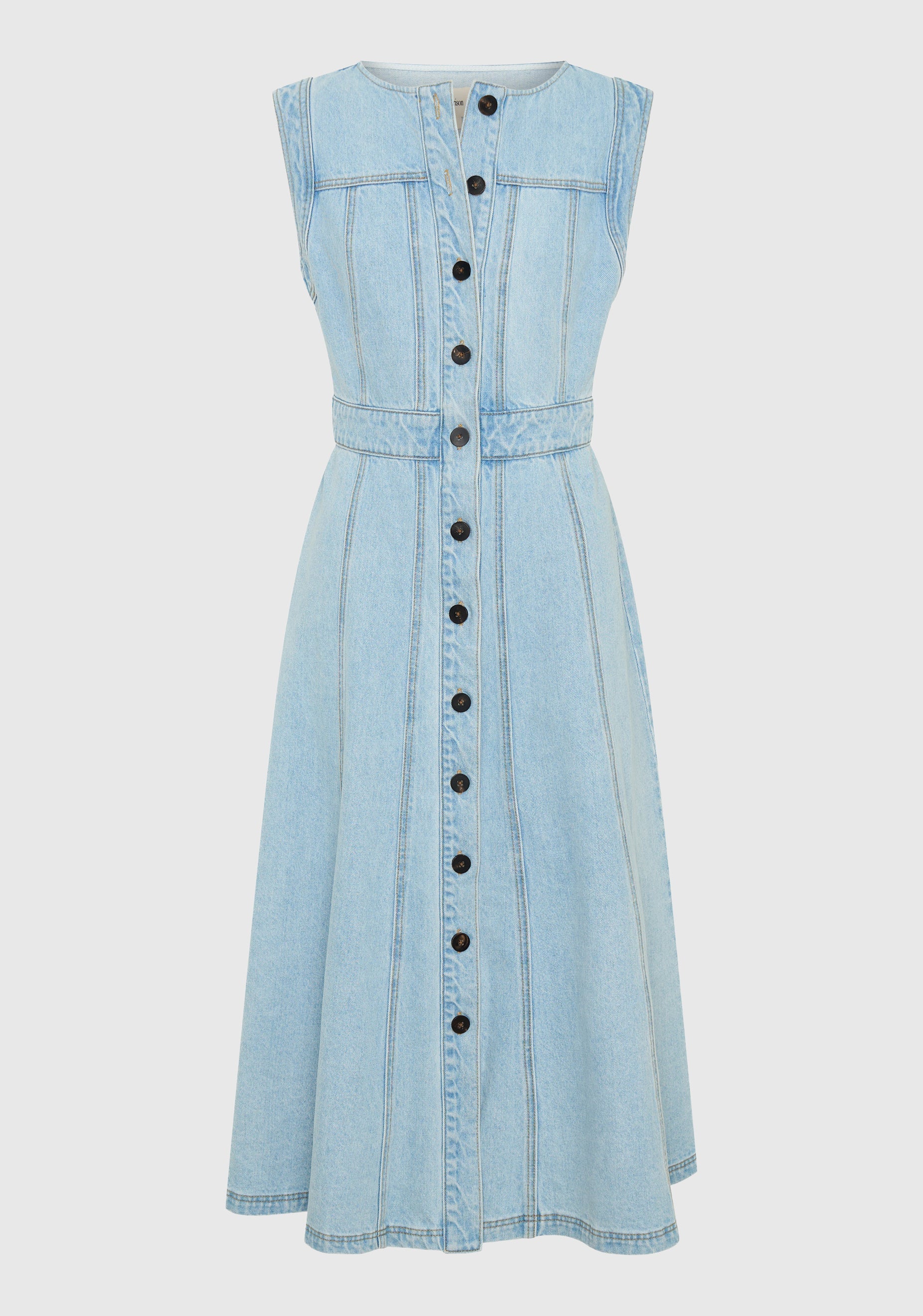 hudson denim dress Hudson Blue Button Front Sleeveless Denim Mini Stretched Jean Dress Girls L