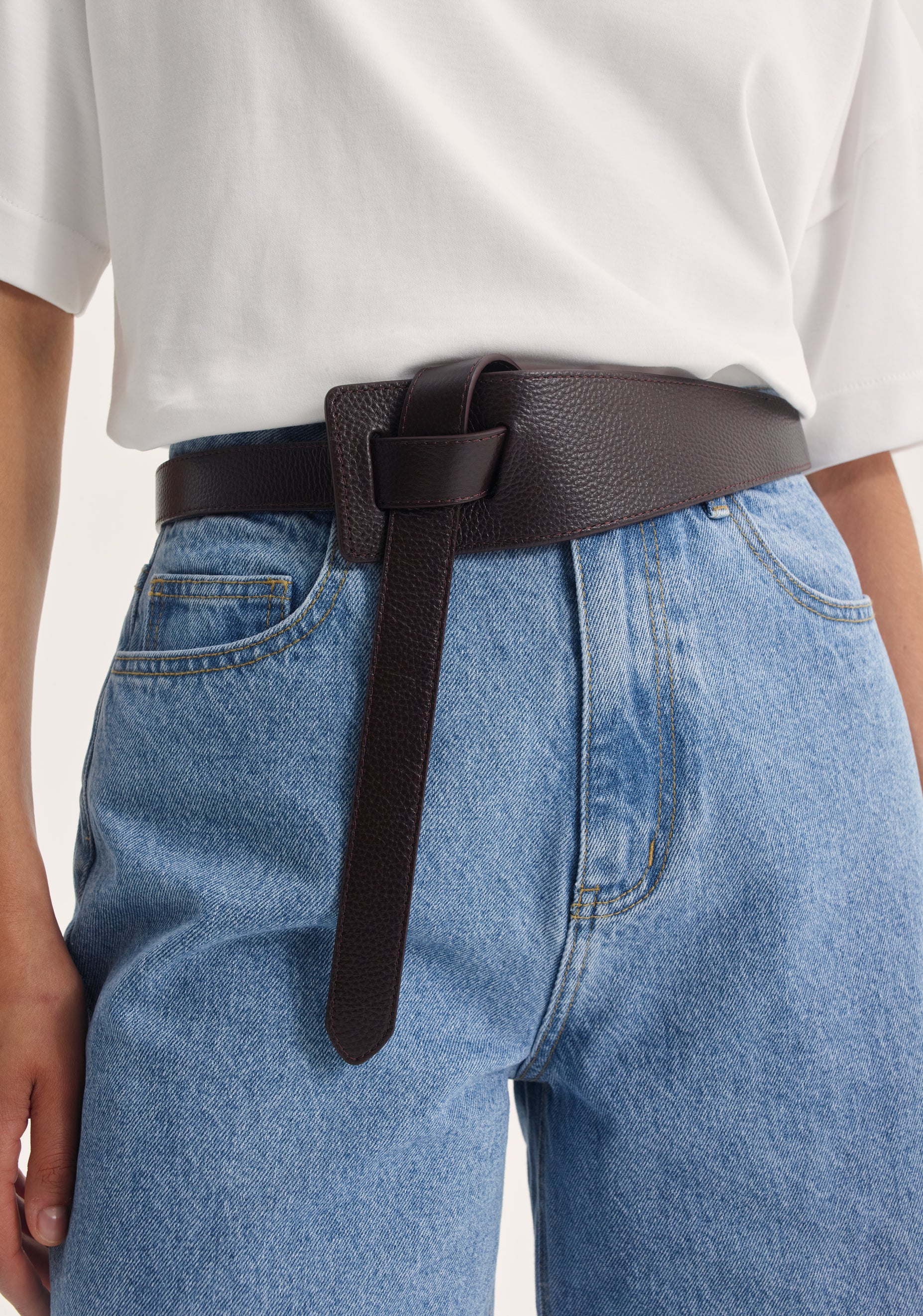 Katya Leather Belt_Chocolate