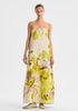 Mae Linen Strapless Dress_Lemon