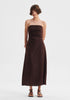 Rio Linen Strapless Dress_Chocolate