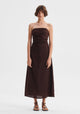 Rio Linen Strapless Dress_Chocolate