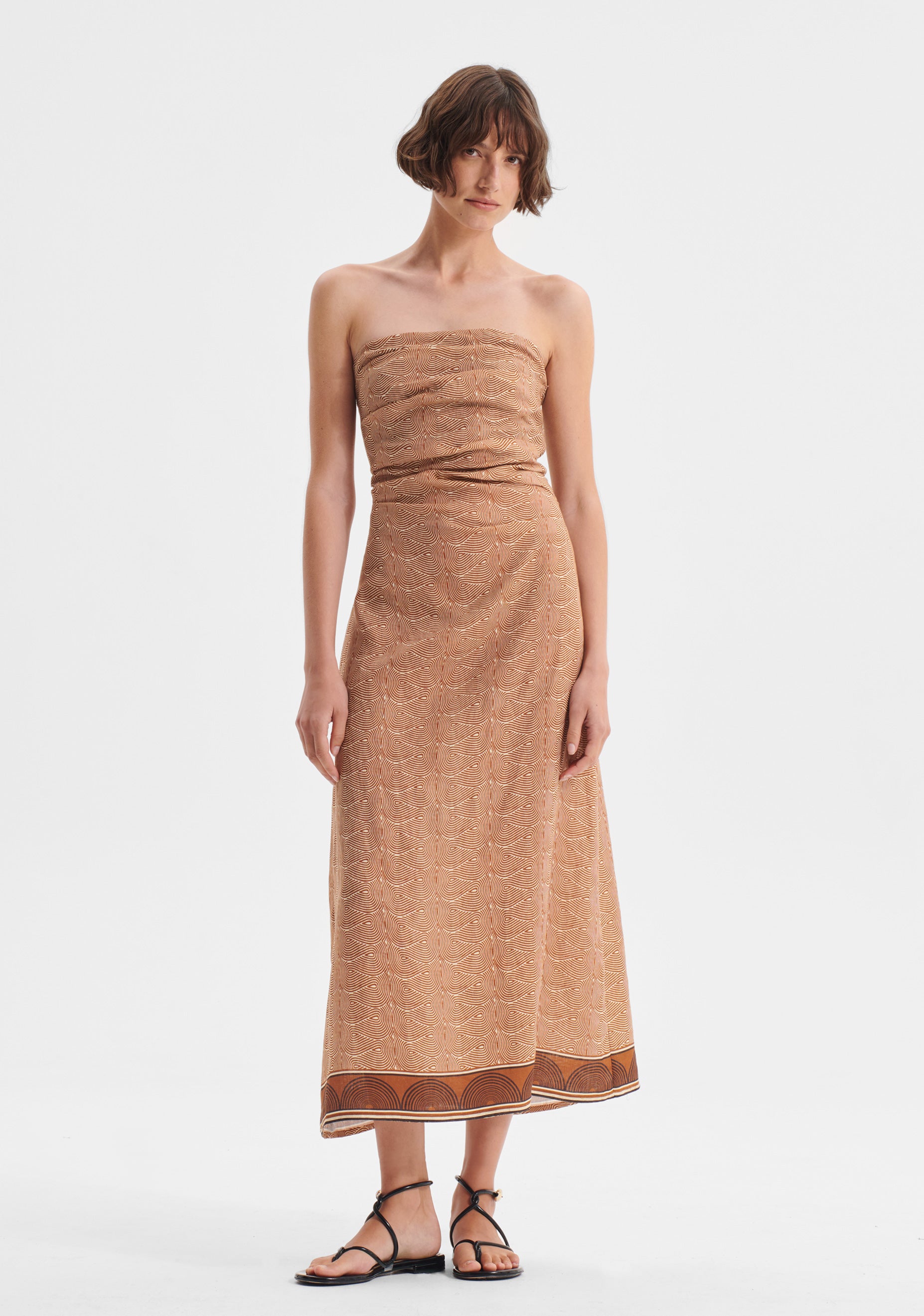 Rio Linen Strapless Dress_Print