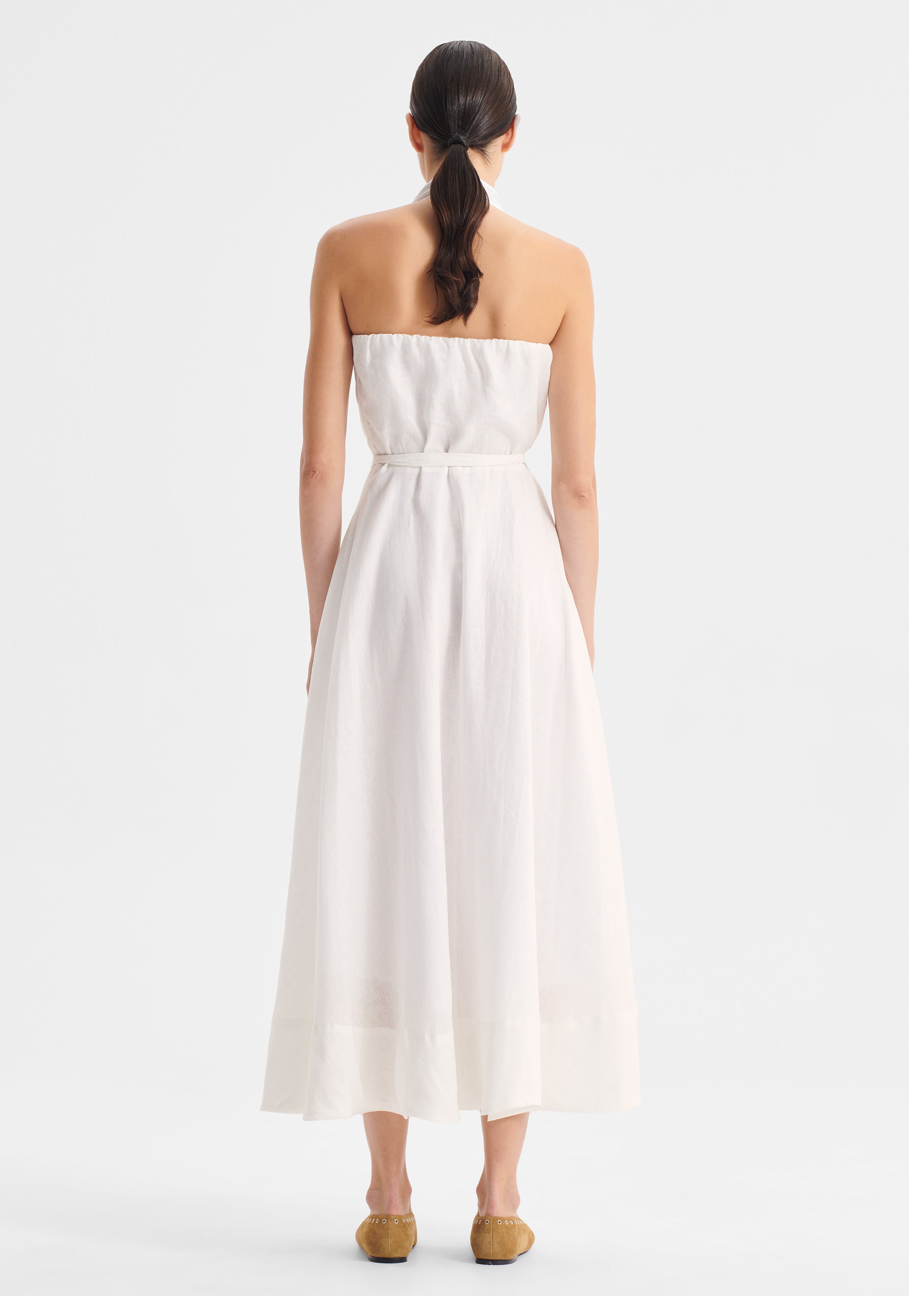 Ronni Linen Halter_White