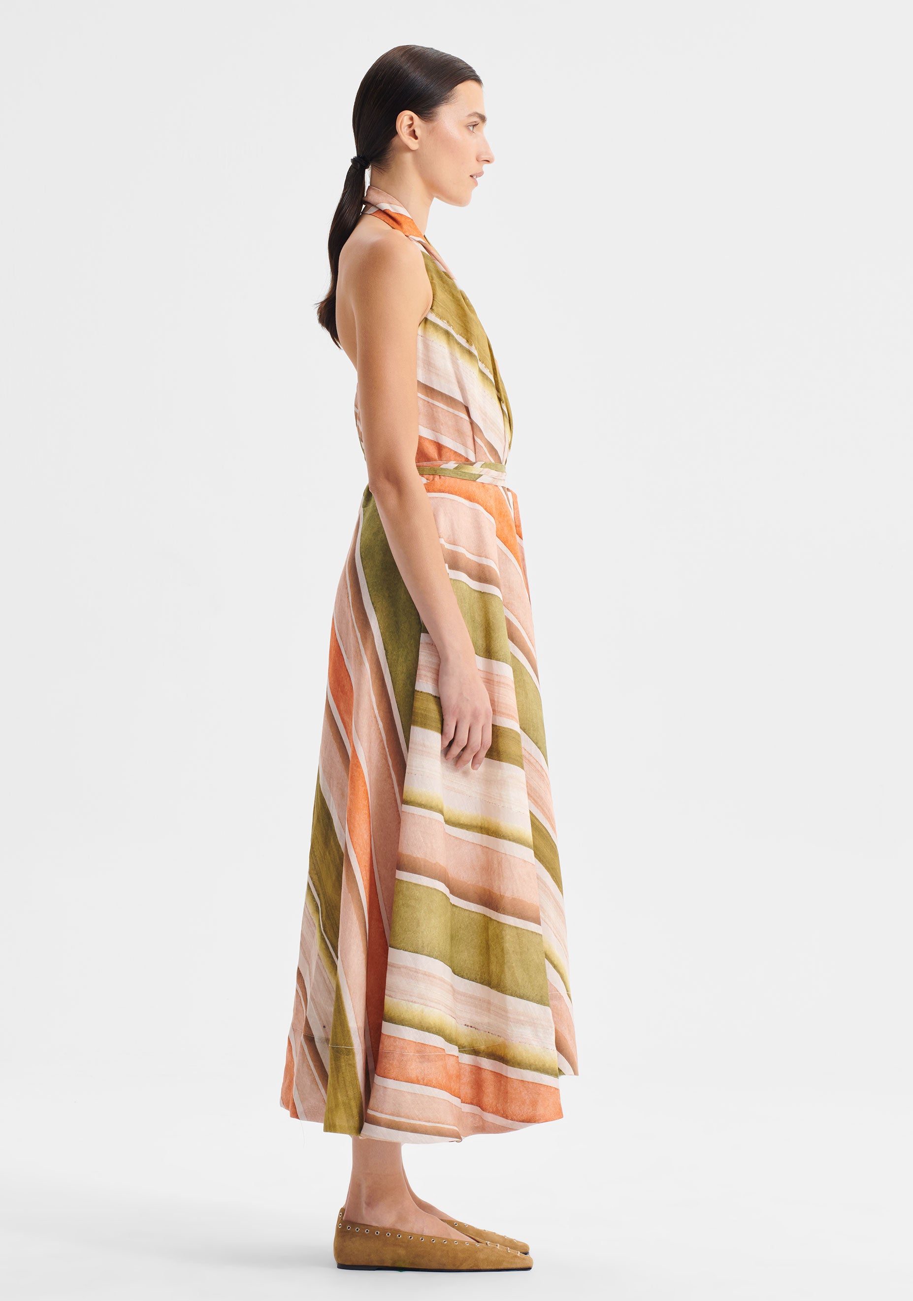 Ronni Linen Halter Dress_Print