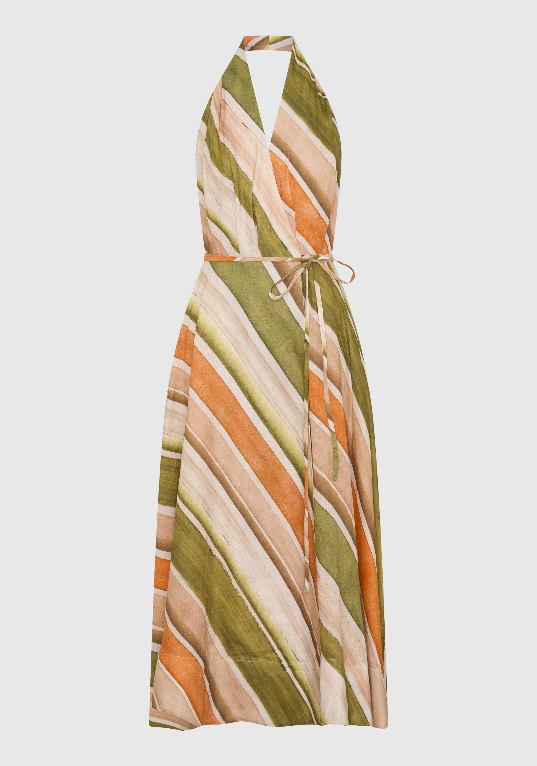 Ronni Linen Halter Dress_Print