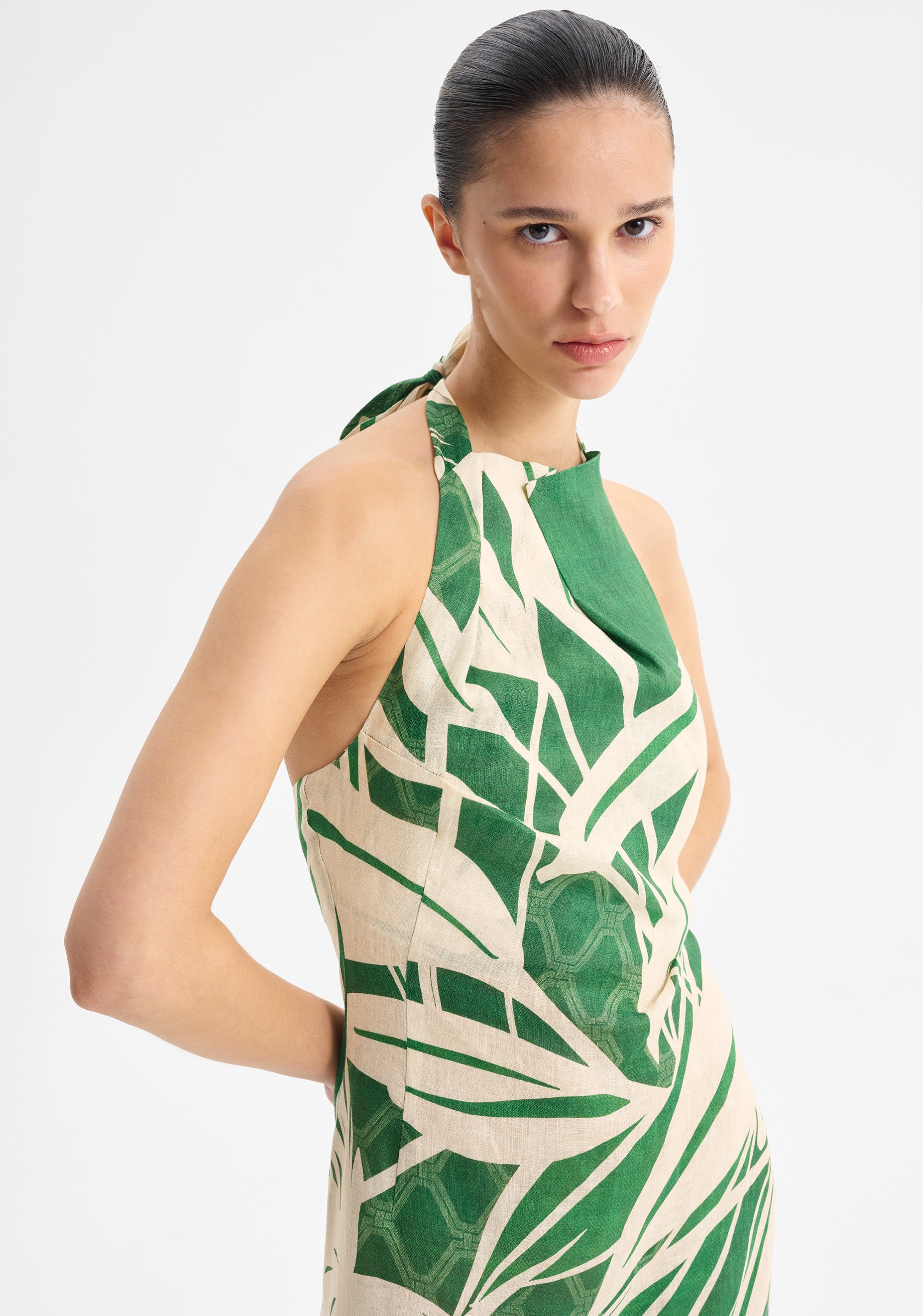 Sorrento Linen Halter Dress Print Morrison Sorrento Linen Halter Dress Print Morrison