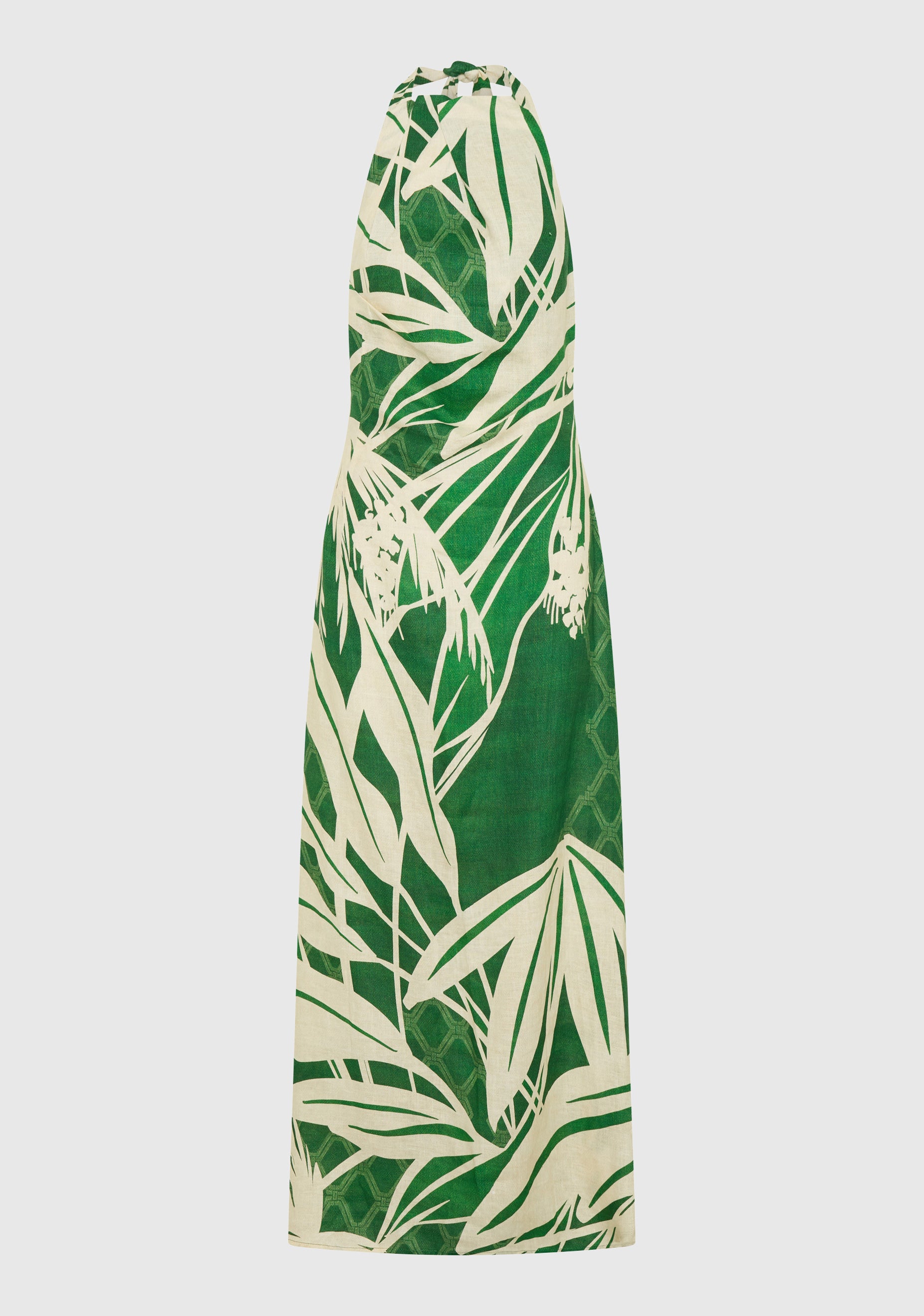 Sorrento Linen Halter Dress_Print