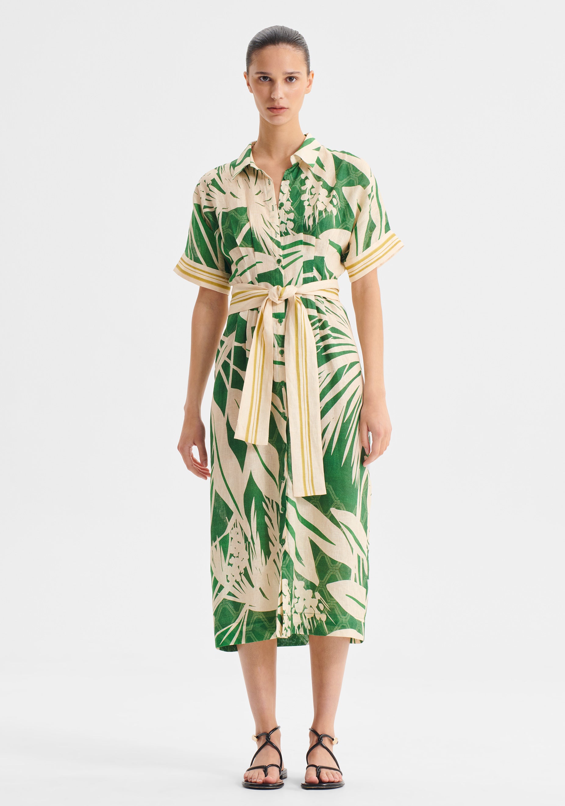 Sorrento Linen Shirt Dress_Print