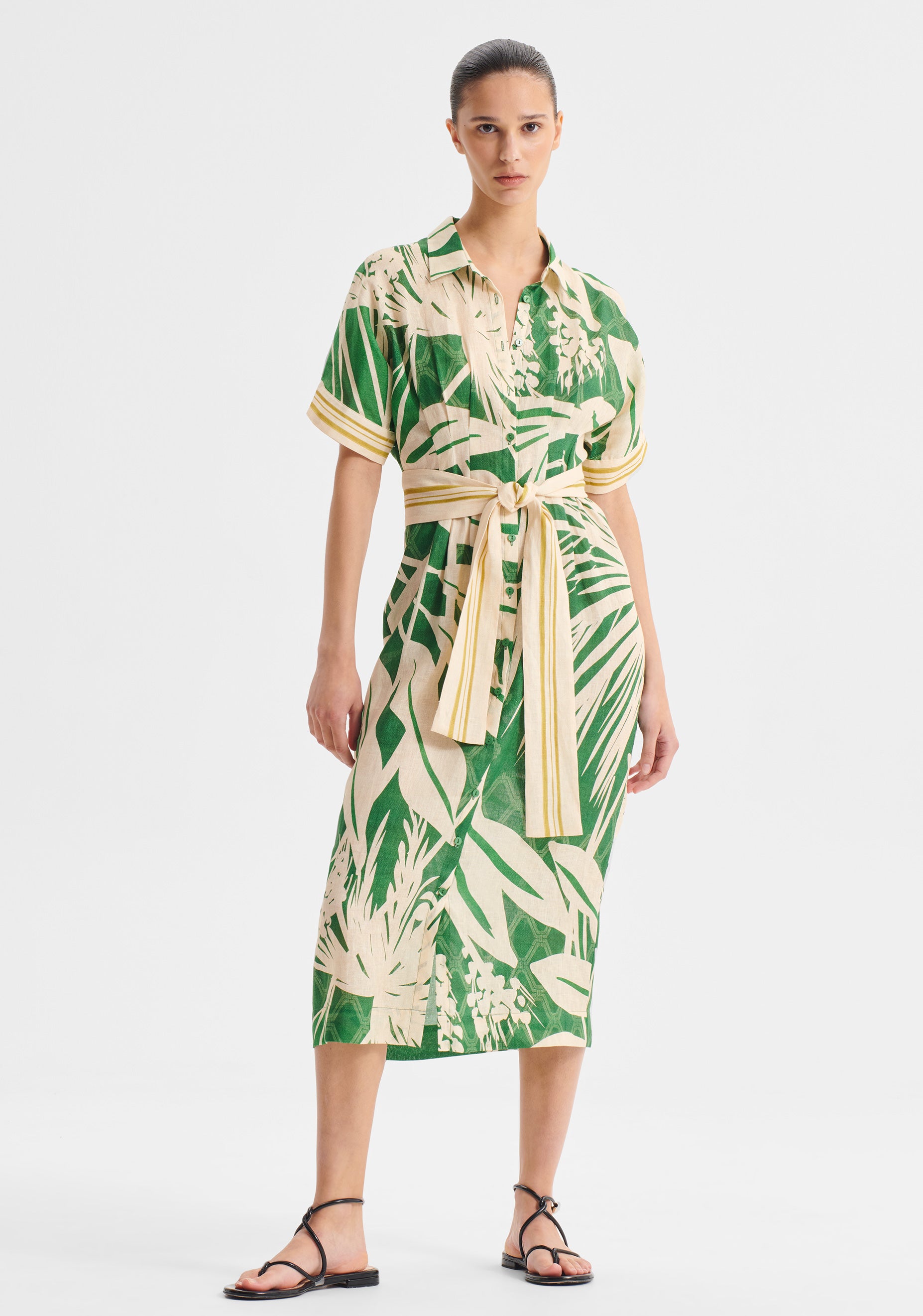 Sorrento Linen Shirt Dress_Print