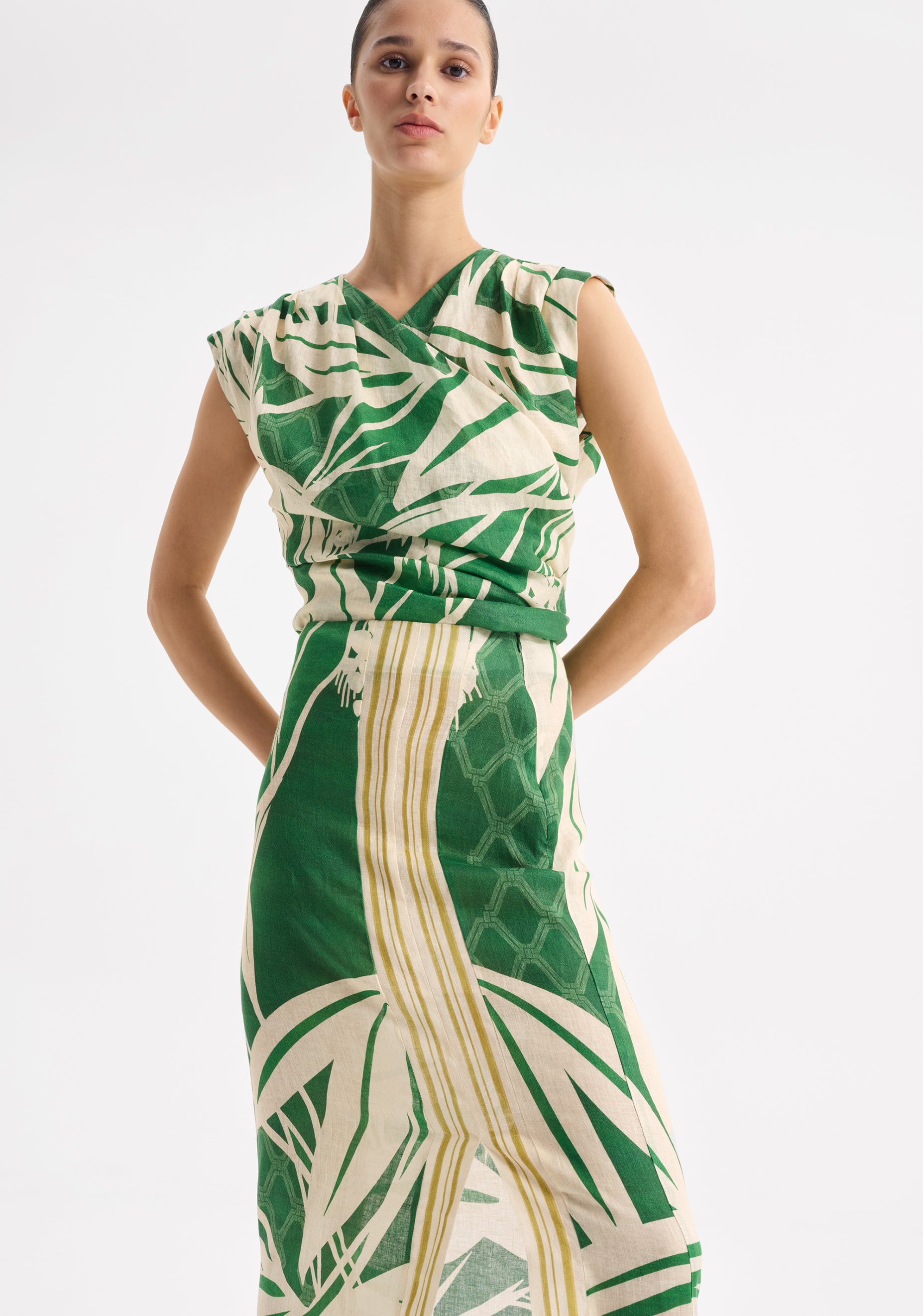 Sorrento Linen Skirt_Print