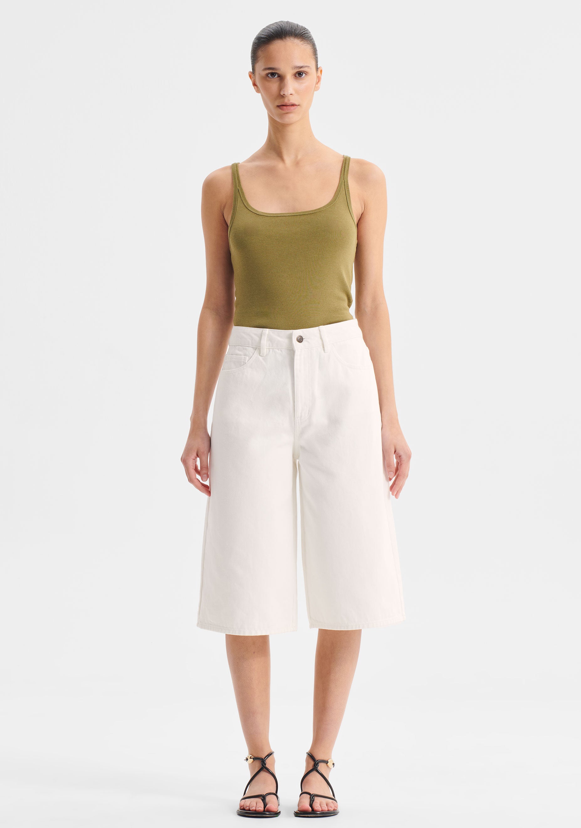 Spencer Denim Bermuda Short_White