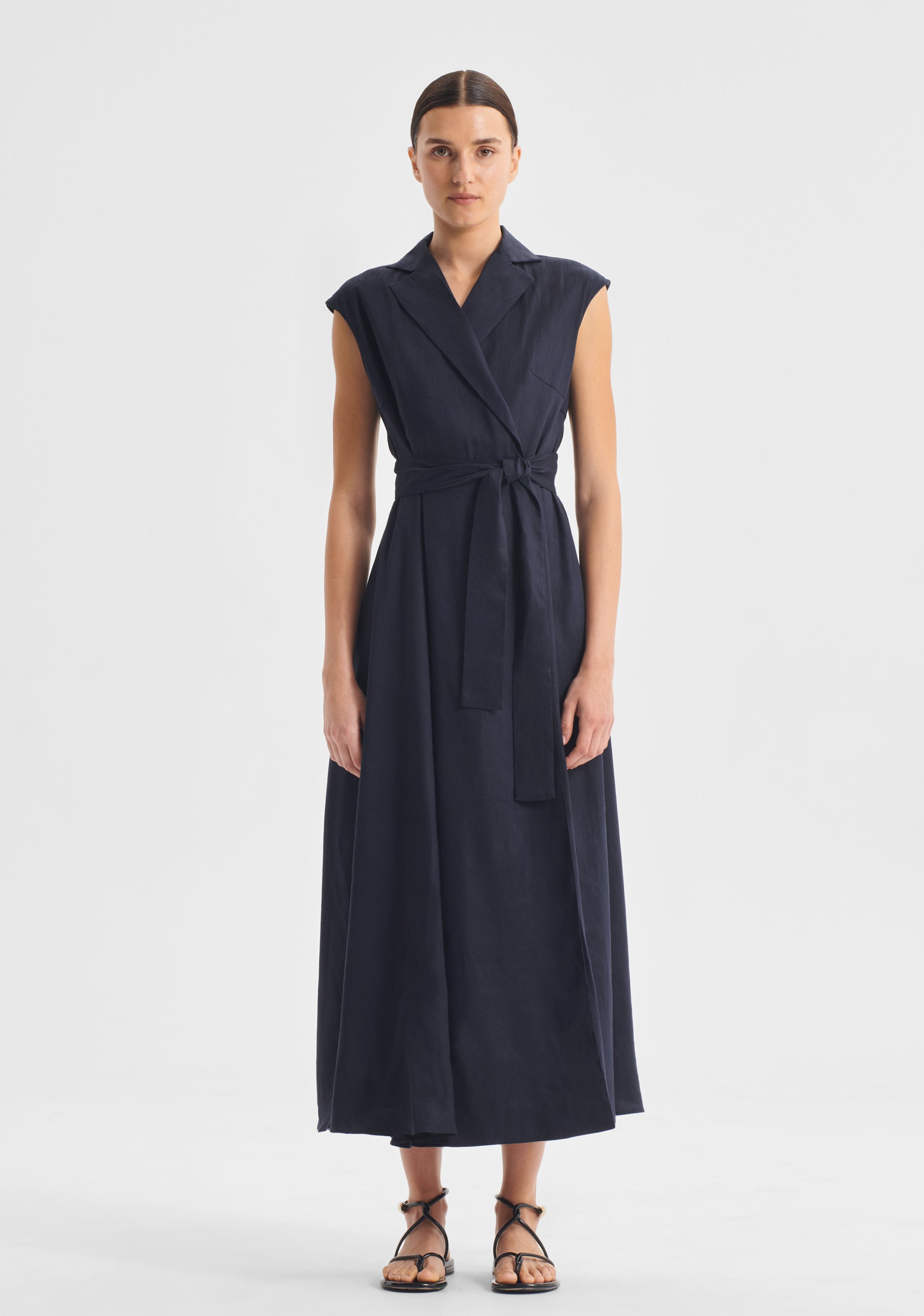 Vera Wrap Dress_Navy