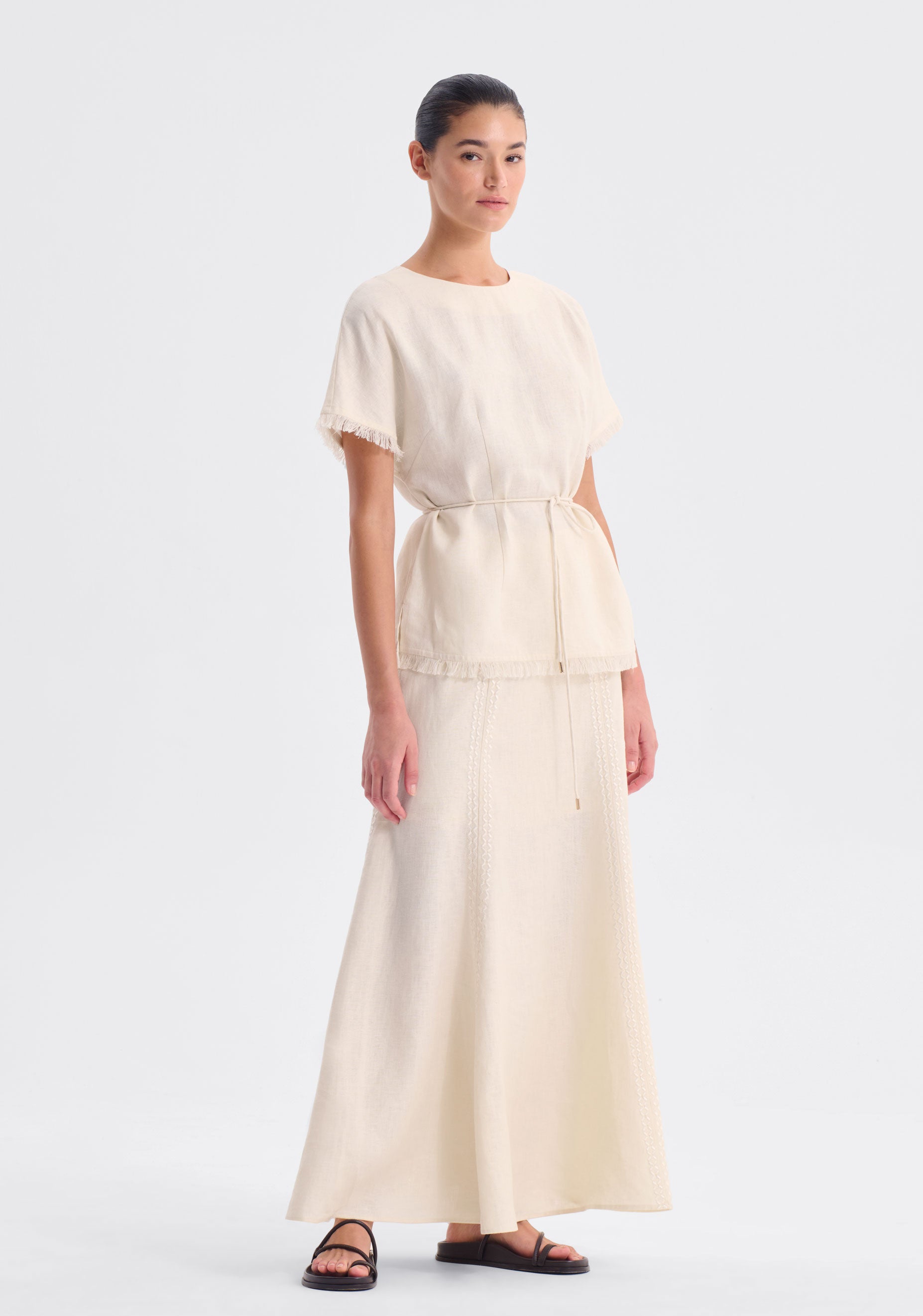 Yasmin Linen Top_Ecru