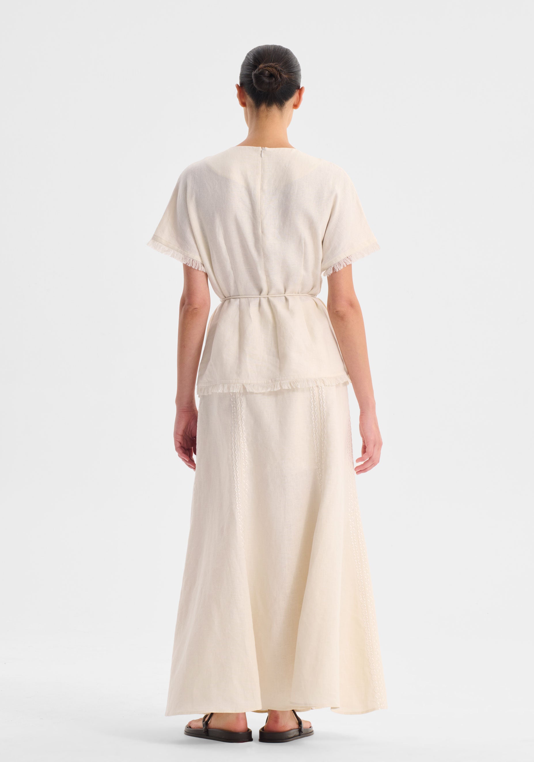 Yasmin Linen Top_Ecru