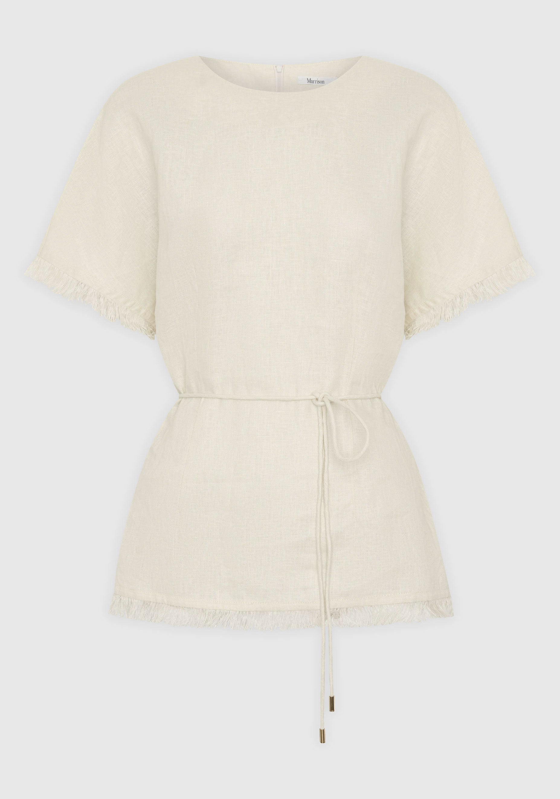Yasmin Linen Top_Ecru