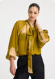 Astra Tie Blouse_Moss Print