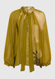 Astra Tie Blouse_Moss Print
