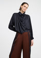 Audrina Scarf Shirt_Navy