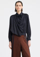 Audrina Scarf Shirt_Navy
