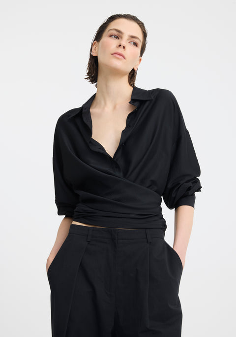 Celine Wrap Shirt_Black