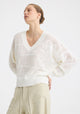 Elira Knit V-Neck Pullover_White