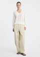 Elira Knit V-Neck Pullover_White