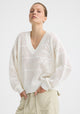 Elira Knit V-Neck Pullover_White
