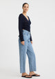 Micah Knit Wrap Top_Navy
