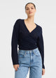 Micah Knit Wrap Top_Navy